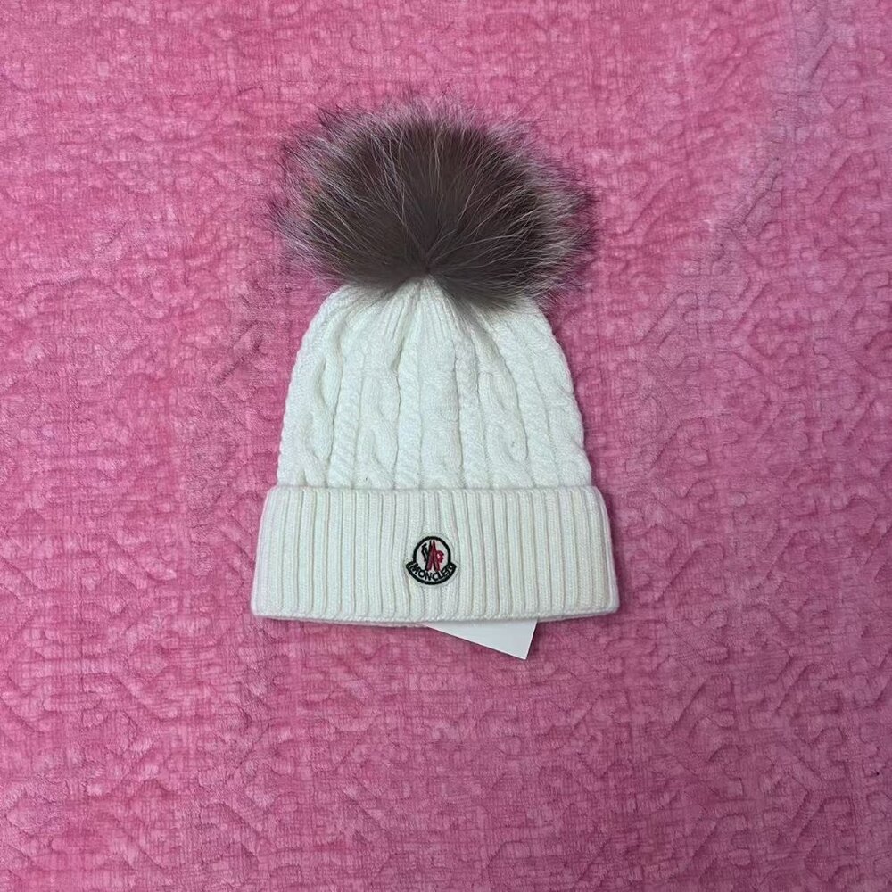 White moncler hat